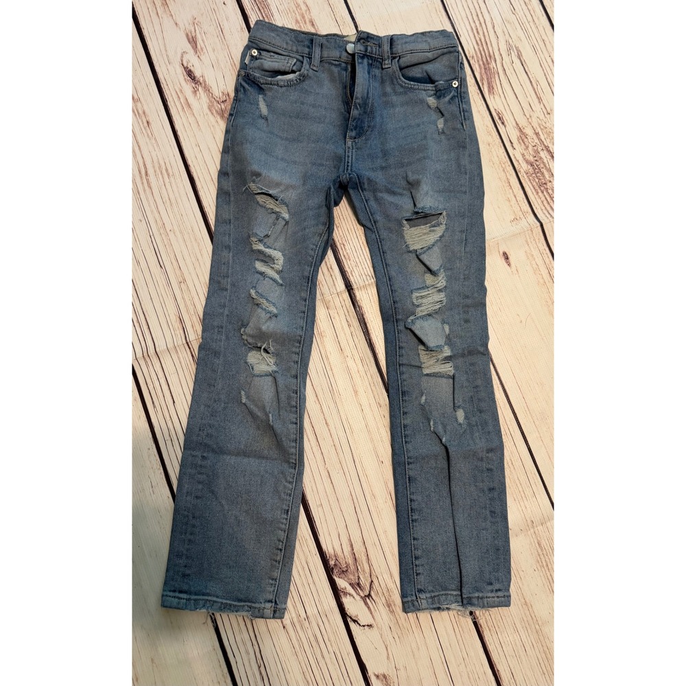 DL1961 Kids Distressed Medium Wash Straight Leg Jeans Size 12 Distruction Denim